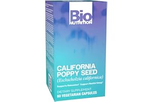 Bio Nutrition California Poppy Herbal Supplement 60 Vegetarian Capsules | Natural Relaxation