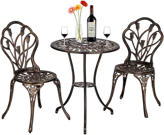 Amazon Com Keebgyy 3 Pieces Table And Chair Set European Style