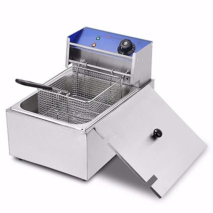 THE URBAN KITCHEN Electric Deep Fryer, 12L Stainless Steel Commercial Electric Deep Fat Fryer Temperature Control Timing Fryer &
