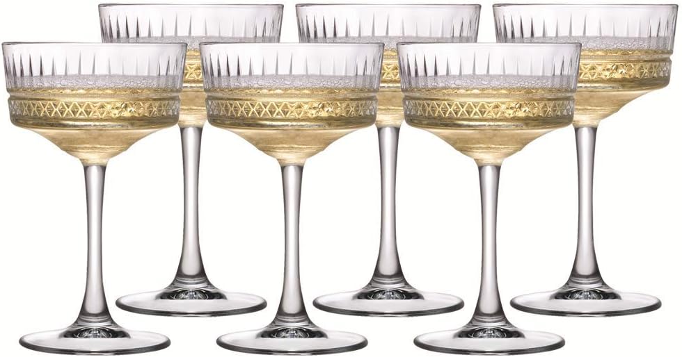 Pasabahce Elysia Champagne Flutes -260 cc, Set of 4, Bridal Party Flutes to Toast