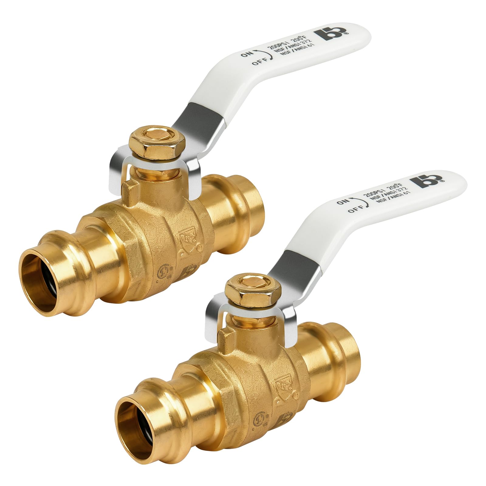 Photo 1 of (2 Pack?BH 1/2" ProPress Brass Press-Fit Ball Valve Fittings to Press into 1/2" Copper?Lead-Free, Propress Brass Ball Valve, 2PCS)