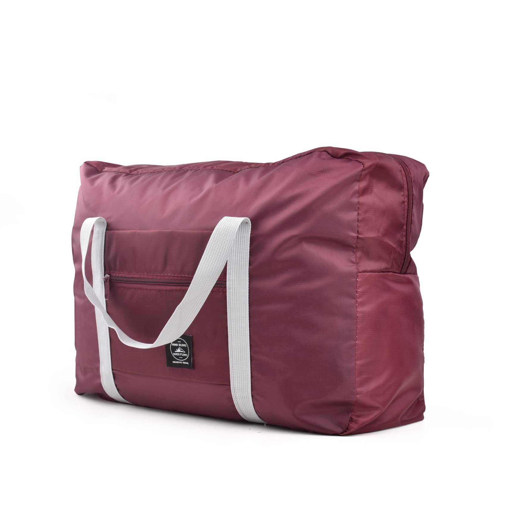 Luggage Bags for Travel, Foldable Travel Bag Overnight Bag, Travel Essentials for Flying, Under seat Cabin Bag for Women Men, Holdall Bags for Travel, Sport, Gym, Vacation(Wine Red) 21 * 18 cm