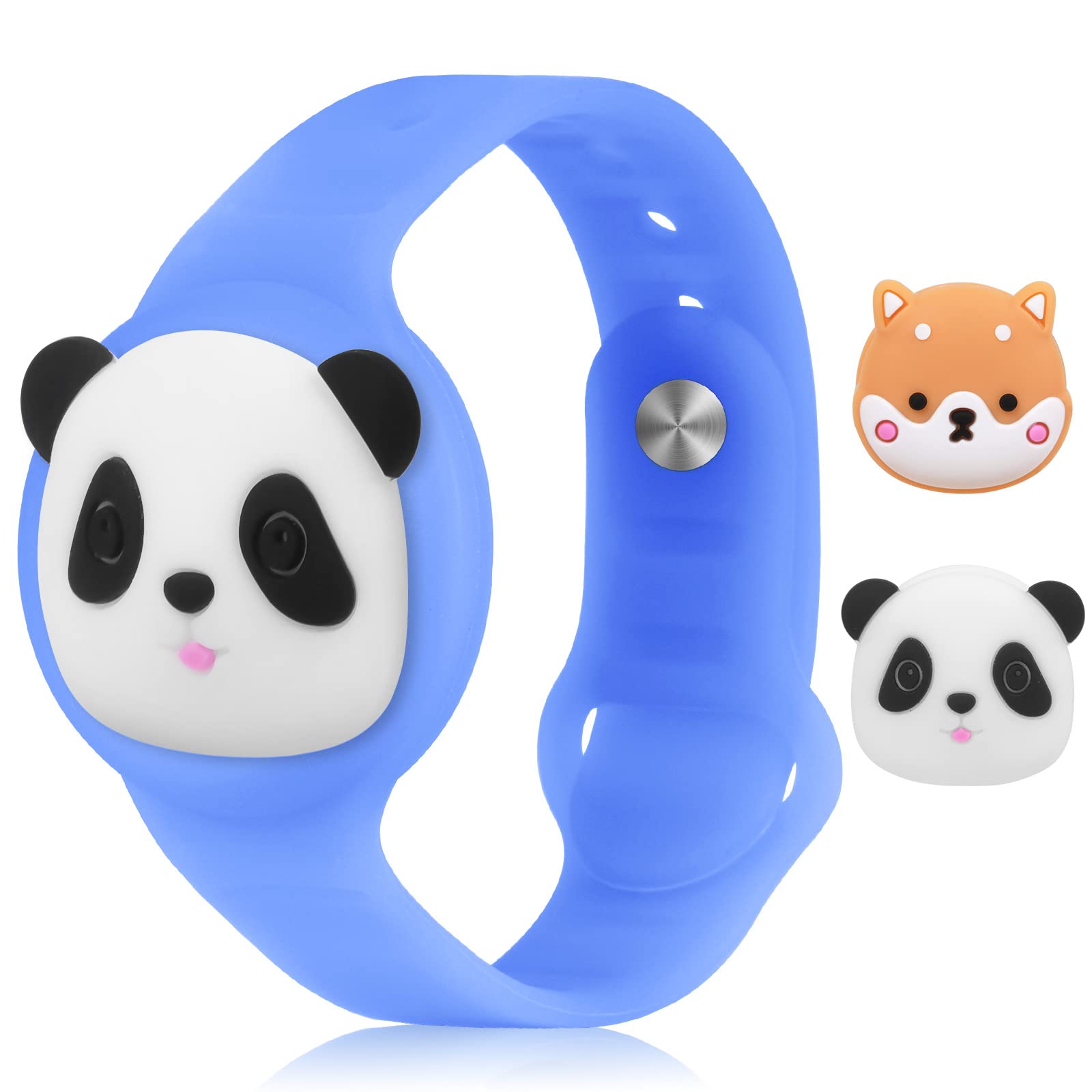 AXFEE Watchband Compatible with Apple Airtag, Silicone Bracelet Protective Case with 2 Pendants, Anti-Lost Adjustable Wristband for AirTags, Durable Anti-Scratch Protective Cover for Kids Elderly — image 1