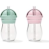 OXO Tot Transitions Straw Cup, 9 oz, 2-Pack | Sippy Cup, Toddler Cup with Straw, Auto-Open, Spill-Proof Valve, Non-Slip Grip, 6 Months+, Baby Registry, Dishwasher Safe