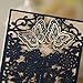 Wishmade 50 Wedding Invitation Cards Laser Cut Floral Butterfly Card Stock Navy Blue with Envelopes, Stickers for Bridal Shower, Birthday Card Stock