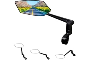 Homieway Bike Mirror,New Foldable Bicycle Mirror for Handlebar Mount, Adjustable Bicycle Rearview Mirrors,360° Rotatable E-bike- Mirror for E-scooter Handlebar Left (0.87-1in).