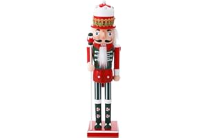 Blosssound 15 Inch Christmas Lollipop Nutcracker Decorations Wooden Candy Nutcracker Figurine Red Green Lollipop Scepter Design Winter Christmas Holiday Table Home Decor Festive Party Favor Supplies