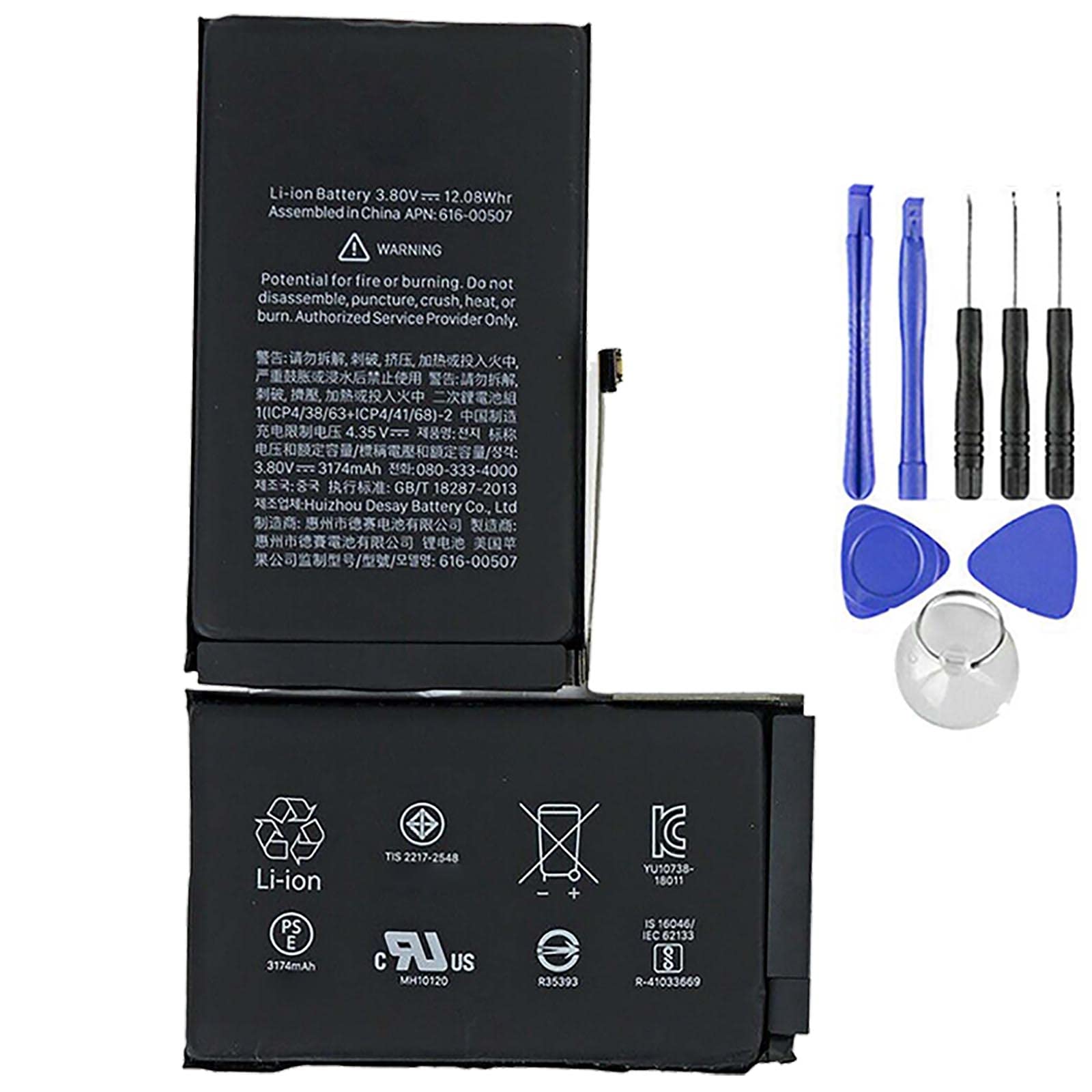 Ellenne Battery Compatible with iPhone XS Max High Capacity 3174MAH with Disassembly Kit Included