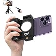 CG-02 Grip Holder for Smartphone Upgraded Phone Camera Grip w Remote Shutter Handheld Tripod Mount Fill Light Handheld Photography Accessories for iPhone 16 15 14 Pro Max etc