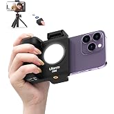 CG-02 Phone Grip Holder for Smartphone Camera Grip with Remote Shutter | Grip Handheld Tripod Mount Fill Light Handheld Photography Accessories Compatible with iPhone 17 16 15 14 13 12 Pro Max etc
