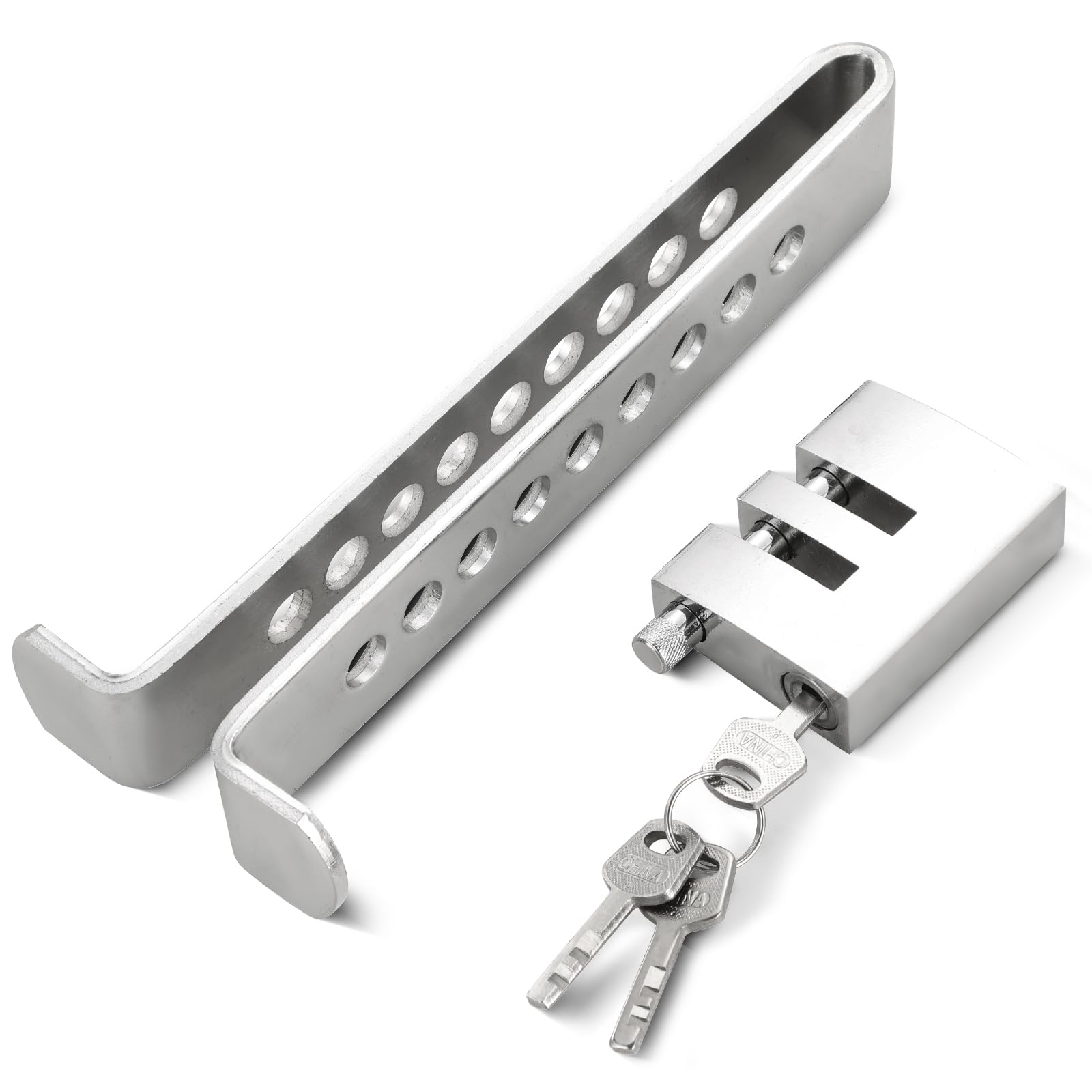 Photo 1 of NYXOVA Anti-Theft Clutch Brake Lock, 9 Holes Anti-Theft Device Safety Tool Vehicle Brake Pedal Lock, Stainless Steel Car Brake Lock with 3 Keys