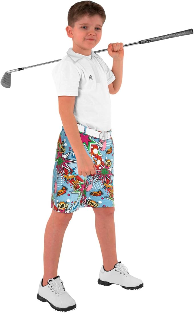 Royal & Awesome Kids Bright Funky and Funny Golf Shorts