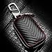 MoreFarther Leather Car Key Case Key Holder for Car Smart Key Chain Key Ring Coin Case Keychains for Car Keys Fasion Zipper Wallet Case for Auto Remote Key (Black S)