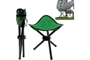 CENBEE Folding Camping Stool Portable Outdoor Chair Use Height 12.5in Fishing Chair Seat for Camping Hiking Golf Hunting Hiking Outdoor Gardening and Travel Beach Maximum Weight Capacity 300 lbs(Green)