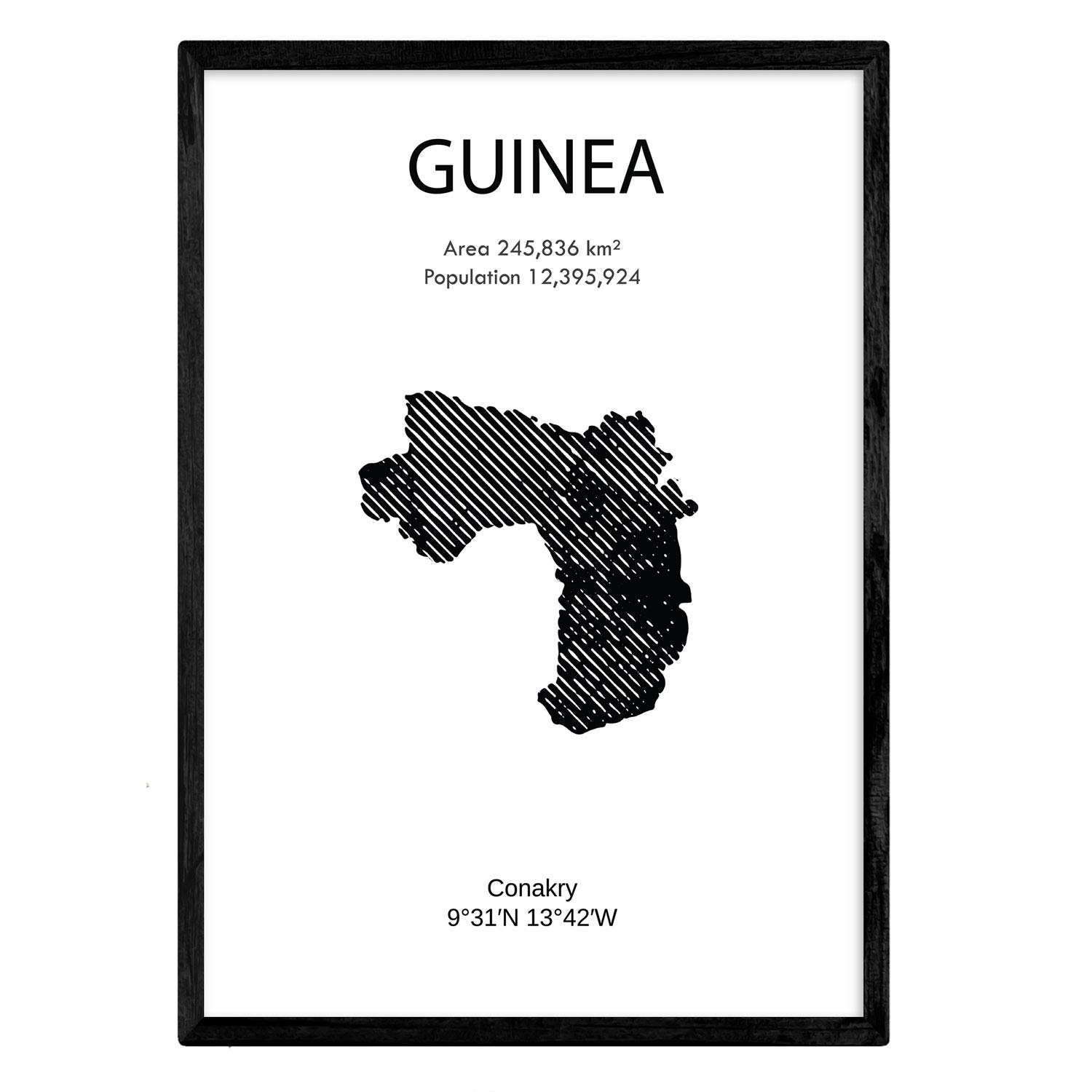 Nacnic Poster of Guinea. Sheets of countries and continents. A3 size — image 1