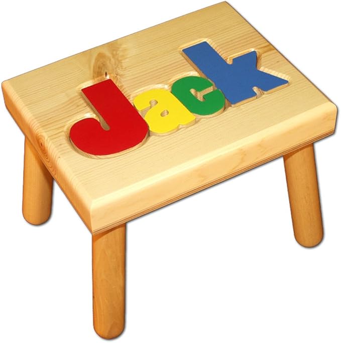 child's stool with name