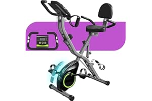 LINBOLUSA Folding Exercise Bike for Seniors, 5 IN 1 Foldable Stationary Bike with Tri-Position Ride, 300LBS Capacity and 6.6 LBS Magnetic Flywheel, Designed for Home Workout
