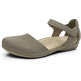Rihero Summer Casual Closed Toe Sandals Women Comfortable Footbed Arch Support Flat Sandals with Adjustable Strap