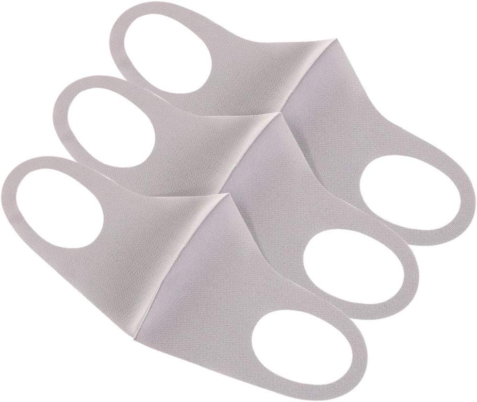 Pack x 3 Units Environment Protective washable neoprene reusable face mask, unisex soft and comfortable. Protects mouth and nose. Anti dust, pollen droplets and much more (Gray)