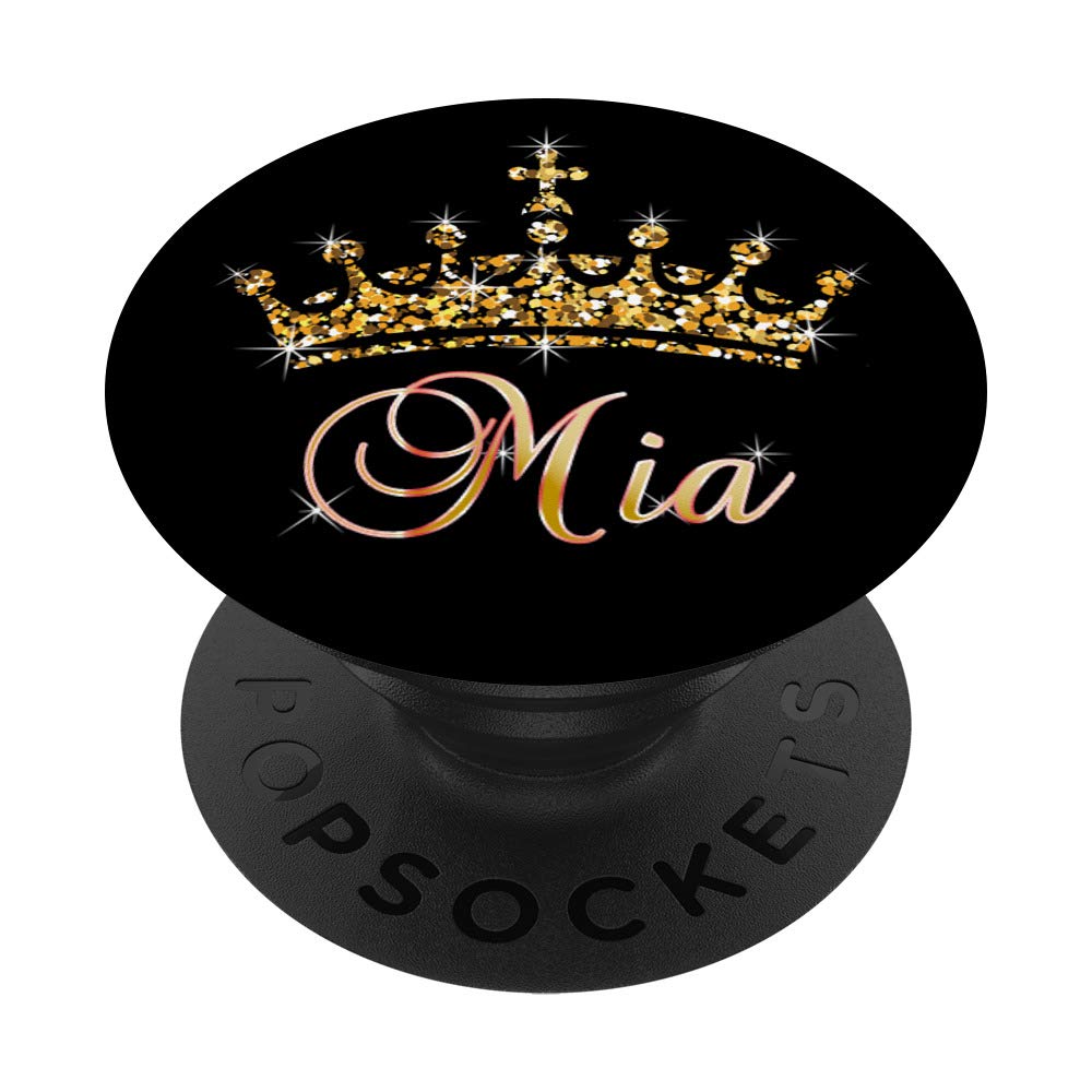Mia Name with Tiara Crown Queen Princess - Mia PopSockets PopGrip: Swappable Grip for Phones & Tablets