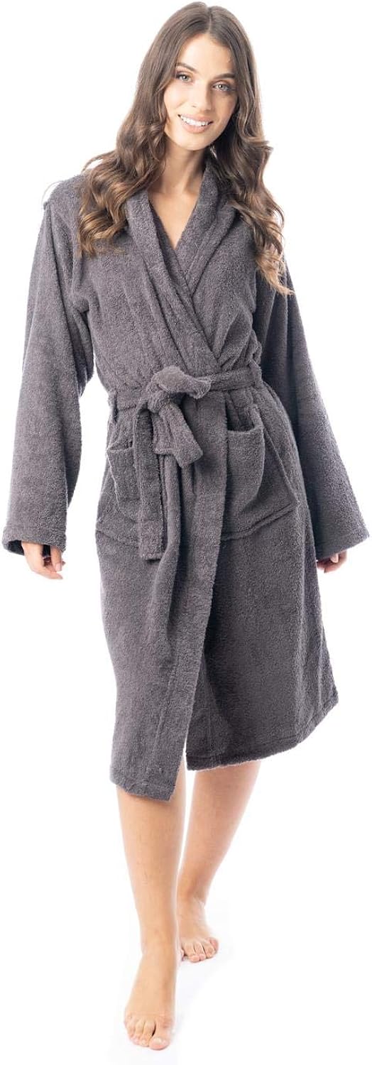 Daisy Dreamer Womens Robe Luxury Terry Towelling 100 Cotton Dressing Gown Bathrobe Highly