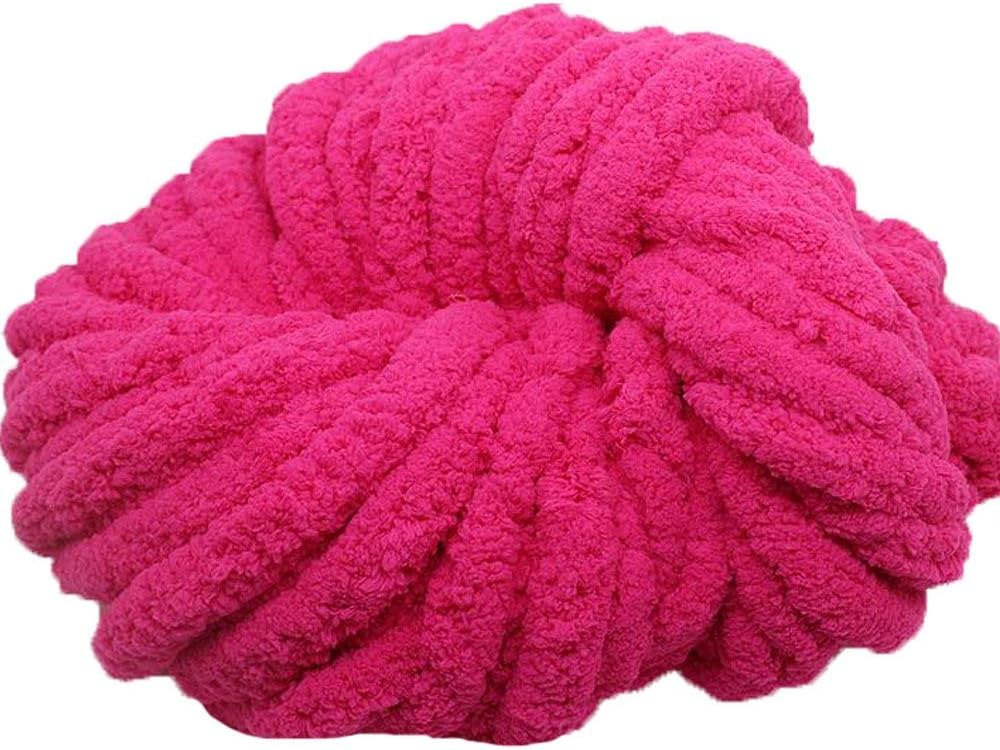 Hot Pink Jumbo Chenille Yarn, Chunky Chenille Yarn, Arm
