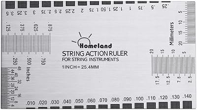 Alnicov Stainless Steel String Action Ruler for Guitar Setup Luthier Tool