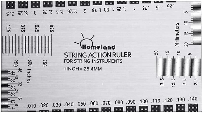 Alnicov Stainless Steel String Action Ruler for Guitar Setup Luthier Tool