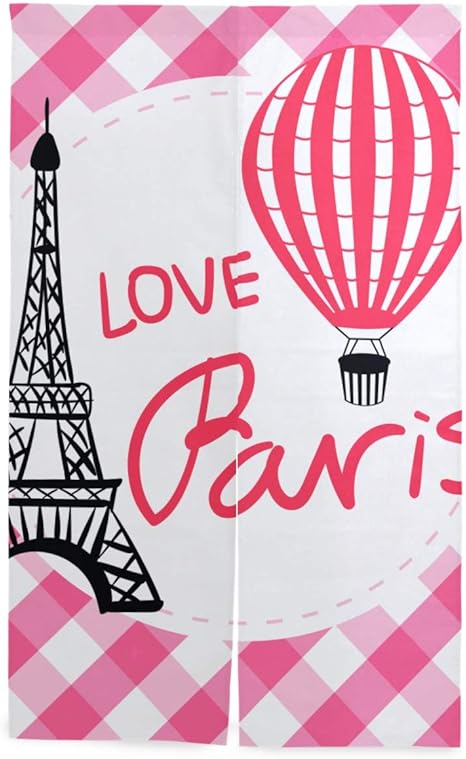 Amazon Vinisath 間仕切りカーテン パリの黒い風船を描くセット 家庭用ショップカフェ風水 ファッションのカスタムパターンに適したパーティションシェード カフェカーテン オンライン通販