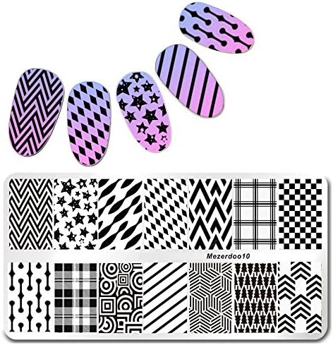 Large Designs Nail Art Stamp Template Creative Geometric Line Pattern Stamping Image Plate 12 X 6cm Nail supplies