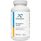 XYMOGEN OmegaPure 900 EC - Alaskan IFOS Five-Star Certified Omega 3 Fish Oil - EPA DHA Fish Oil Supplement- Supports Cardiovascular and Brain Health (90 Enteric-Coated Softgels)