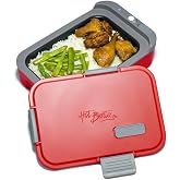 Hot Bento &ndash; Self Heated Lunch Box and Food Warmer &ndash; Battery Powered, Portable, Cordless, Hot Meals for Office, Travel, Jobsite, Picnics, Outdoor Recreation, Kitchen Meal Prep - Hot Red