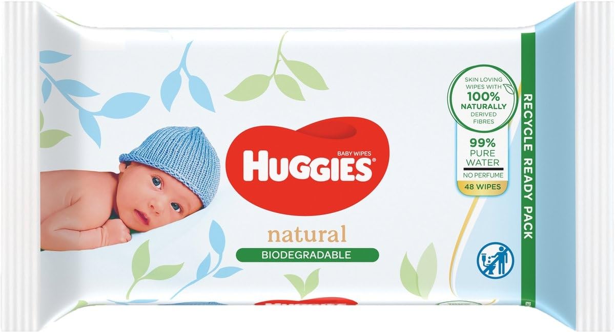 Huggies Pure Baby Wipes - Pack of 10 (10 x 56 Packs, Total 560 Wipes)