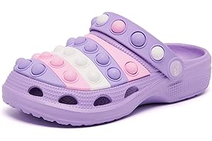 Engtoy Kids Clogs Boys Girls Garden Shoes Slip on Kids Slides Sandals Funny Lightweight Beach Slippers