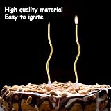 LFBEST 12 Pieces Twisty Gold Birthday Candles with Holder Cake Decoration view 3