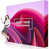 Custom Tension Fabric Display Stand Trade Show Backdrop Pop Up Display | 7.5&times;7.5 FT Step and Repeat Backdrop Banner With Aluminum Collapsible Frame for Trade Show Booth, Wedding &amp; Event