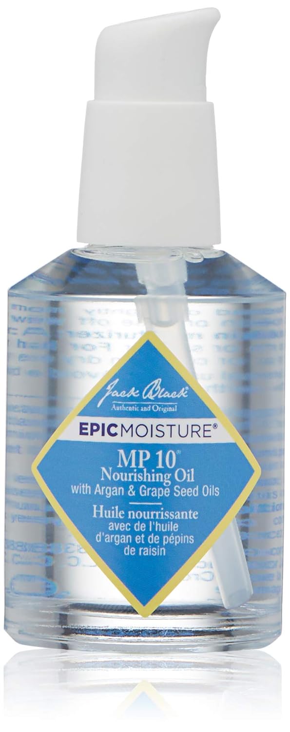 JACK BLACK – MP 10 Nourishing Oil – Argan,Organic Marula and Grape Seed Oils,Moisturizing and Soothing Benefits,Skin & Hair Ointment,Relieves Irritation,Reduces Flakiness,Reinforces Skin Health,2 oz