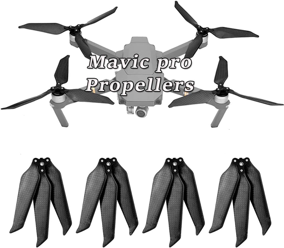 O'woda 2 Pairs Foldable Carbon Fiber Propellers Noise Reduction Quick Release CW & CCW 3 Blades 8331F Props for DJI Mavic Pro/Platinum (NOT for DJI Mavic 2 PRO)