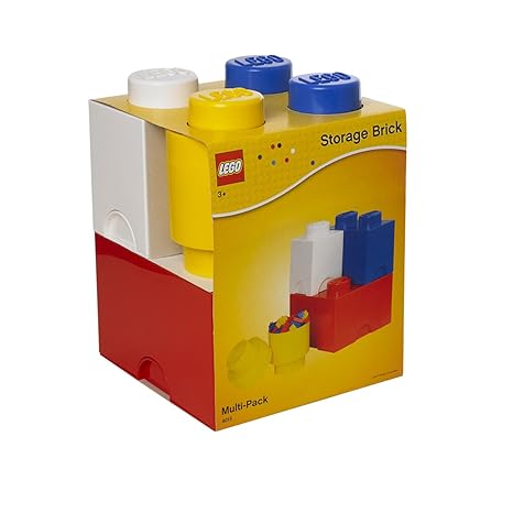 LEGO Aufbewahrungsstein Multi-Pack L, Stapelbare Aufbewahrungsboxen, 4er-Set