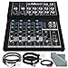 Photo Savings Mackie Mix Series Mix8 8-Channel Compact Mixer and Basic Bundle with Cables + Fibertique Cleaning Cloth