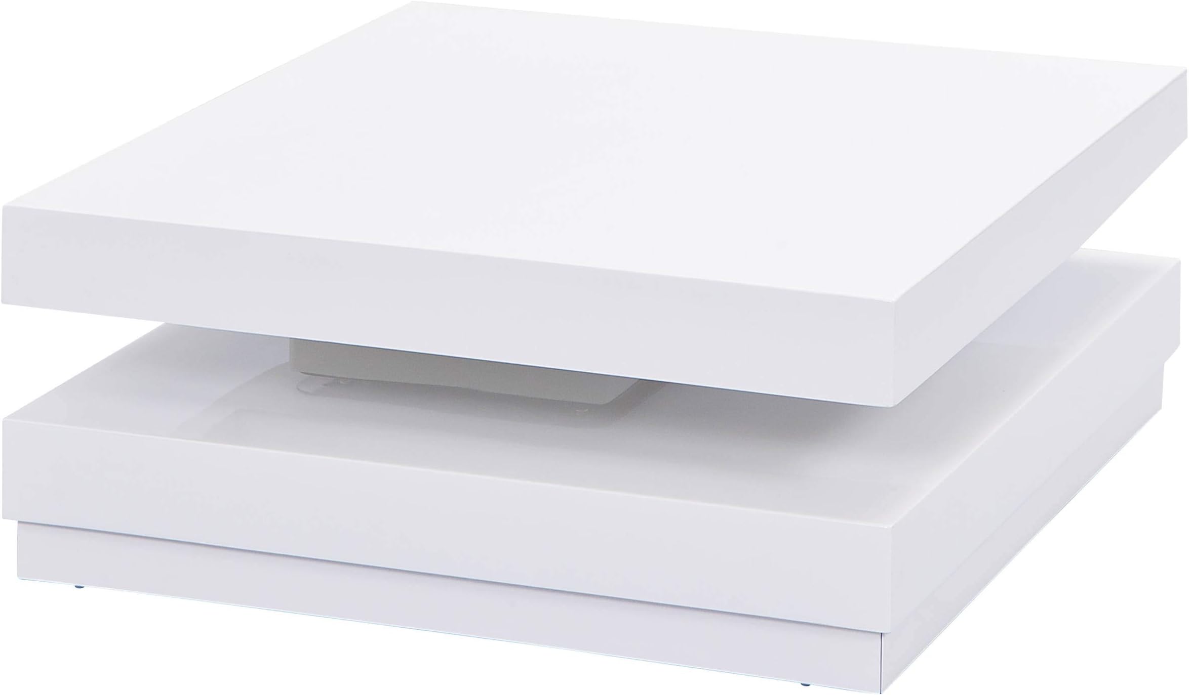 homelife24 Coffee Table Duomo, white, high gloss surface finish, shape-removable