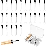 ZEYIYER 25 Pcs Disposable Nail Polish Brushes, Nail Art Polish Brushes Kit with Handle, Soft Brush Dip Powder Liquid Replacement