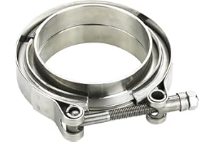 AKIHISA 1.75 Inch V Band Clamp with Flange Male Female Stainless Steel_304 for Exhaust System, Turbocharger, Downpipe, Muffler 1 Pack