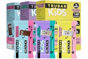TRUBAR Kids Protein Bars, Snack Pack Variety Box, Plant Based Protein, Gluten Free School-Friendly Snacks for Lunchboxes, Tree Nut and Peanut Free, Low Sugar, Healthy On the Go Snack Bars, 15 Count