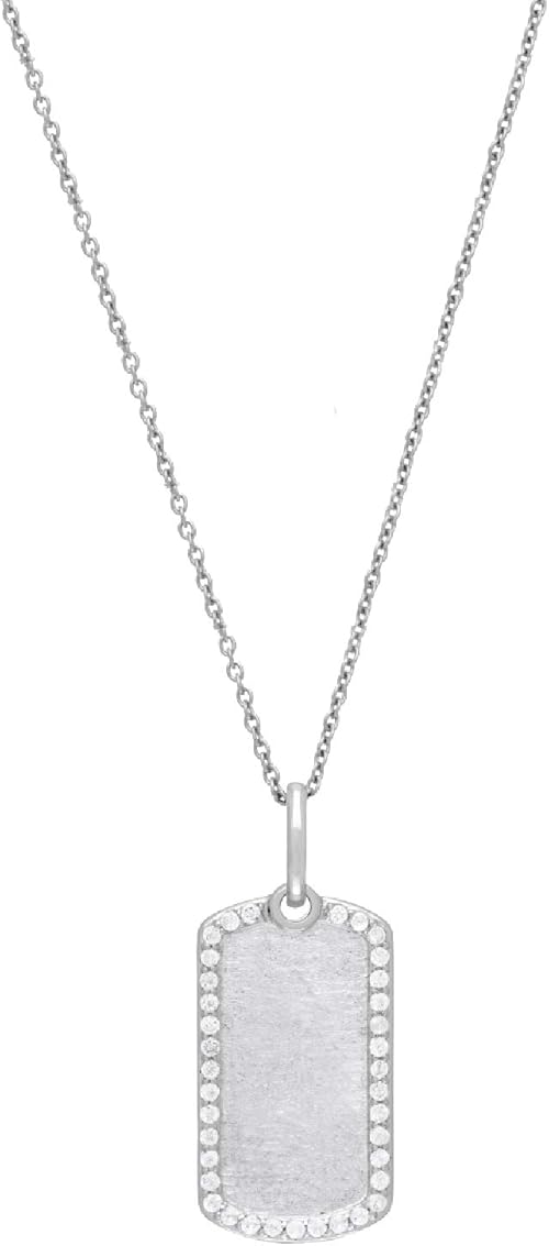 womens diamond dog tag necklace