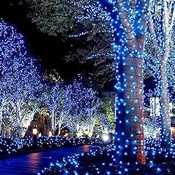 Joomer Blue Solar Christmas Lights 72ft x 2 Pack