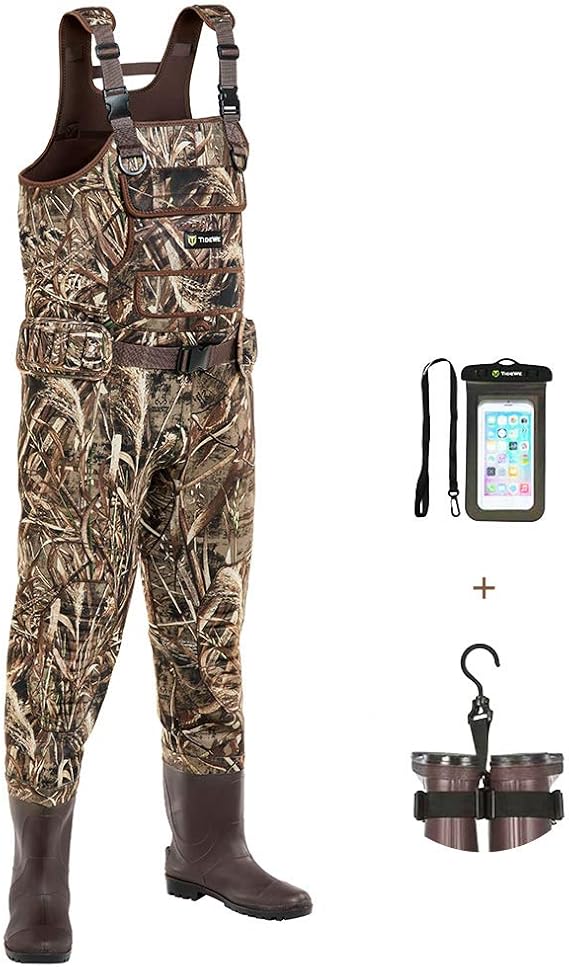 TIDEWE Chest Waders with Boots Hanger for Men, Realtree MAX5 Camo