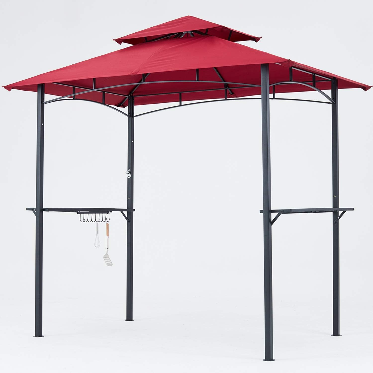 MASTERCANOPY 8x5 Burgundy Grill Gazebo Garden & Outdoor