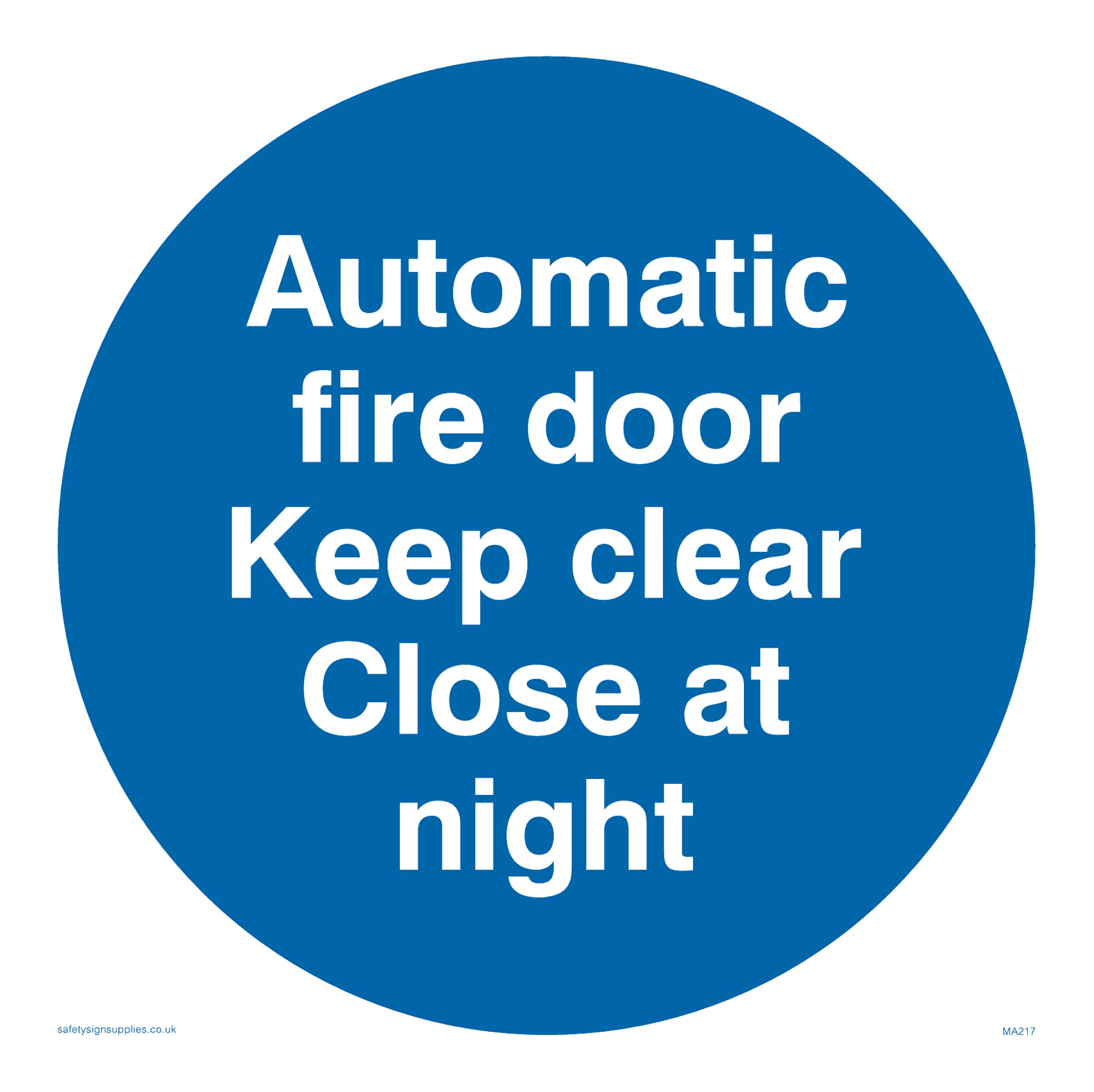 Auto Fire Door Keep Clear Sign - 150x150mm - S15