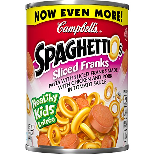 SpaghettiOs Pasta with Sliced Franks, 15.6 Ounce (Pack of 12) (Packaging May Vary)